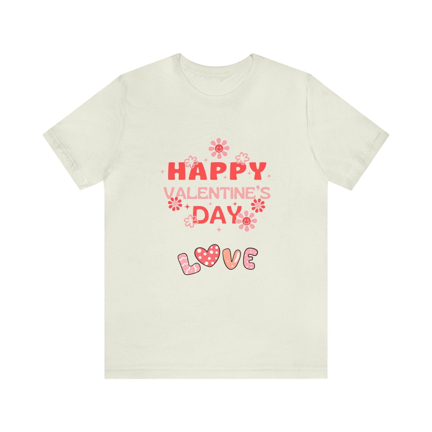 Happy Valentine Day Love  Unisex Jersey Short Sleeve Tee