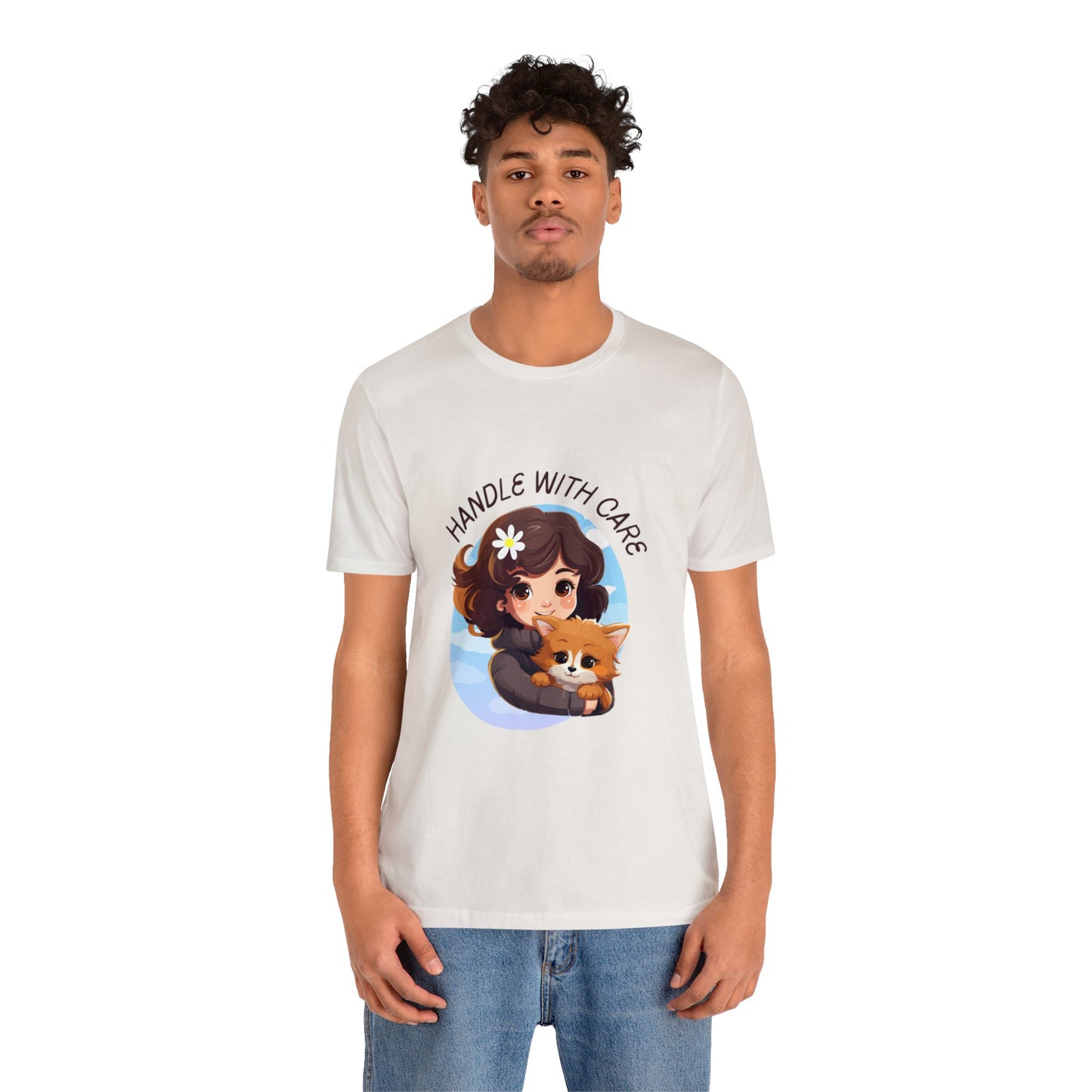 Handle With Care Customized Unisex Jersey Short Sleeve Tee