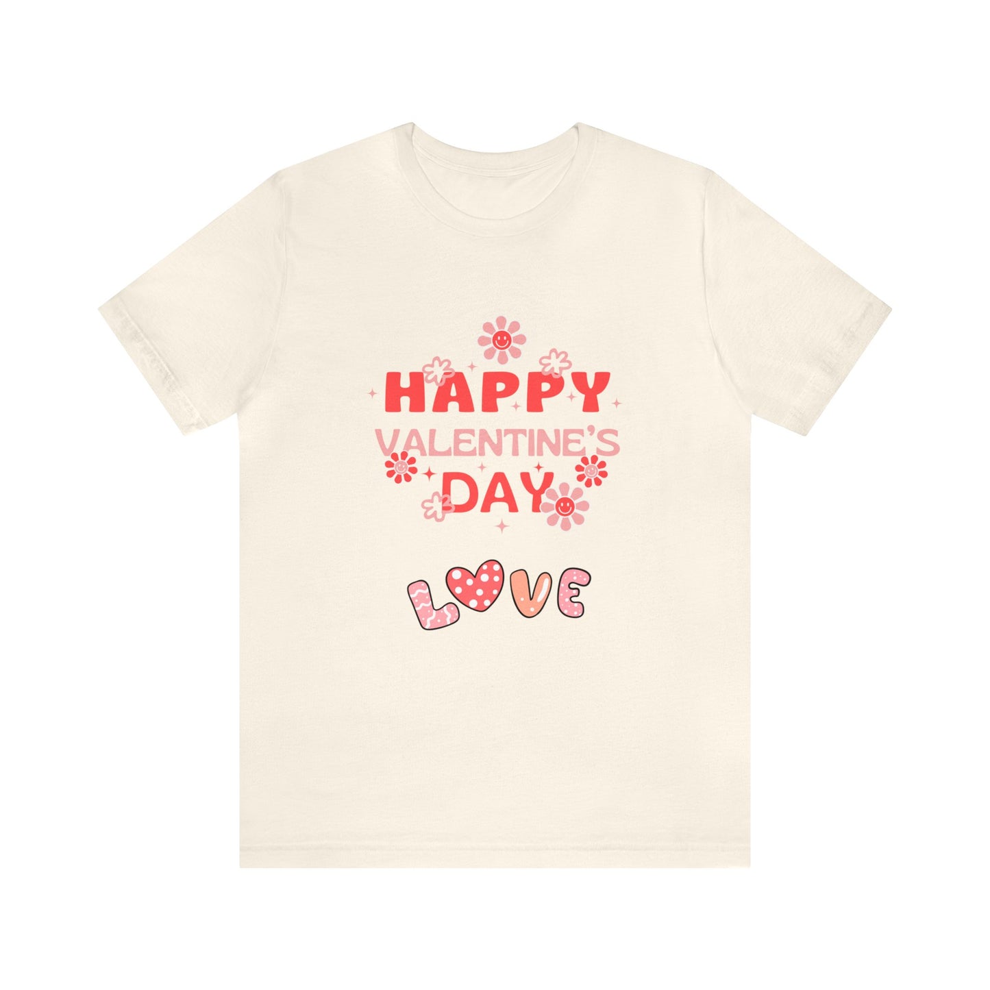 Happy Valentine Day Love  Unisex Jersey Short Sleeve Tee