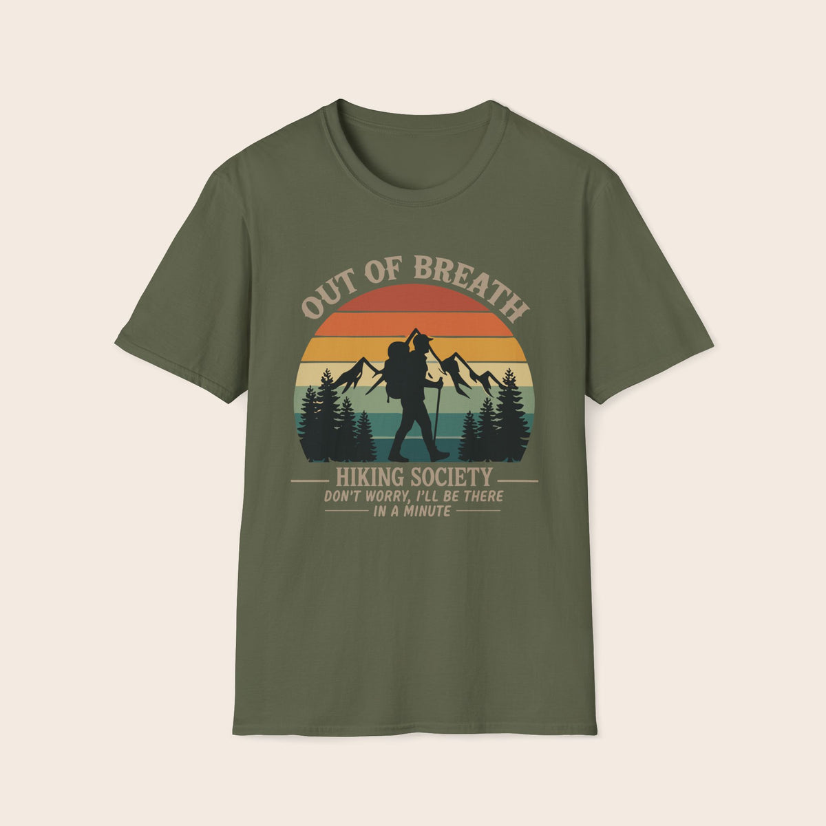 Out of Breath Hiking Society T-Shirt — Funny Retro Hiker Tee