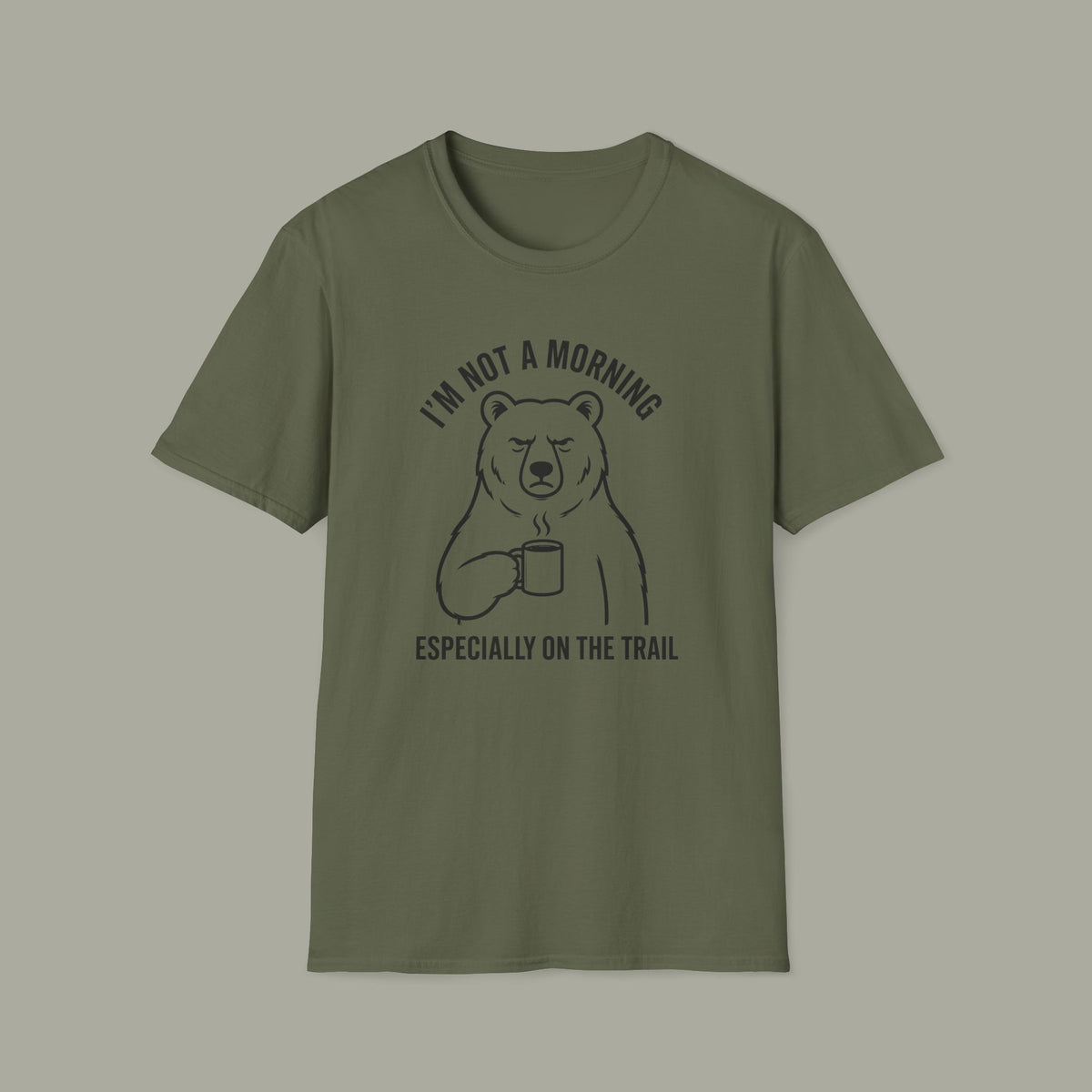 Bear Coffee T‑Shirt — "I'm Not a Morning, Especially on the Trail" Hiking Tee