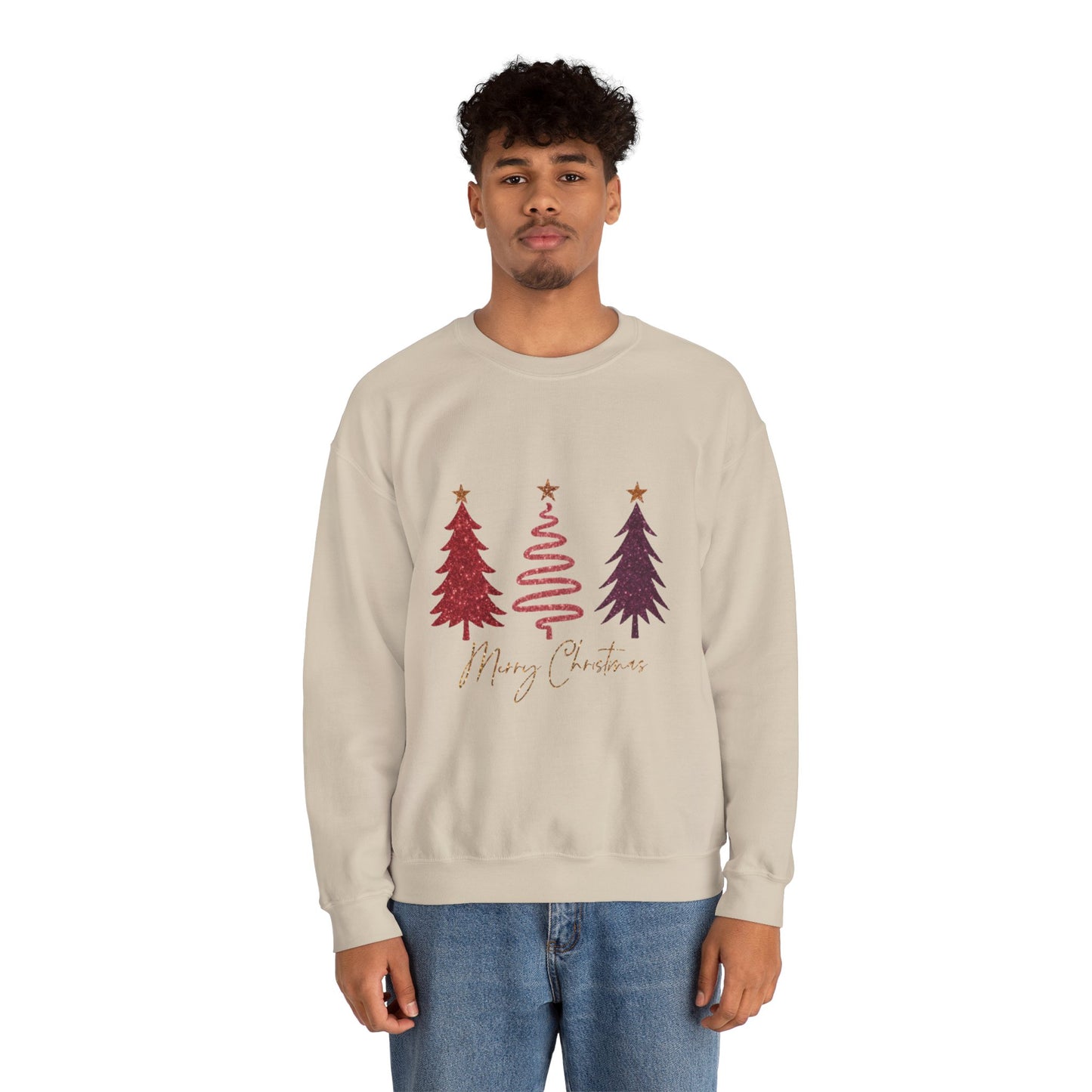 Christmas Tree Crewneck Sweatshirt — Merry Christmas Minimal Holiday Pullover