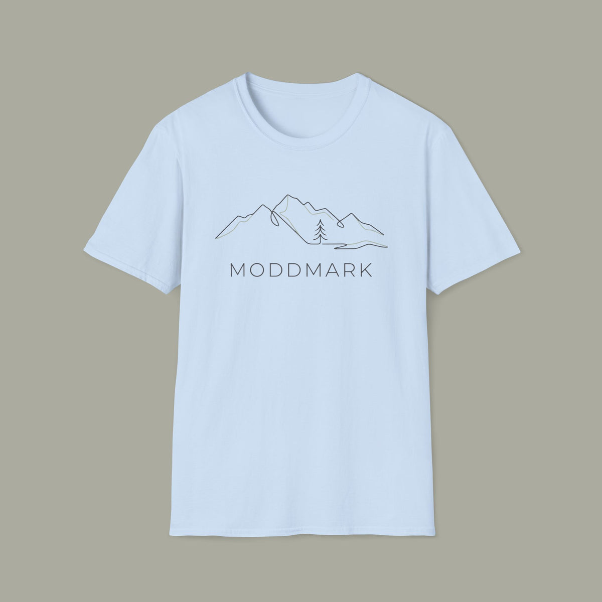 Minimal Mountain T-Shirt — 'MODDMARK' Line Art Outdoor Tee