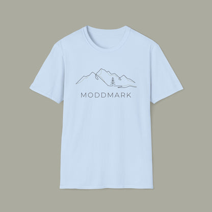 Minimal Mountain T-Shirt — 'MODDMARK' Line Art Outdoor Tee