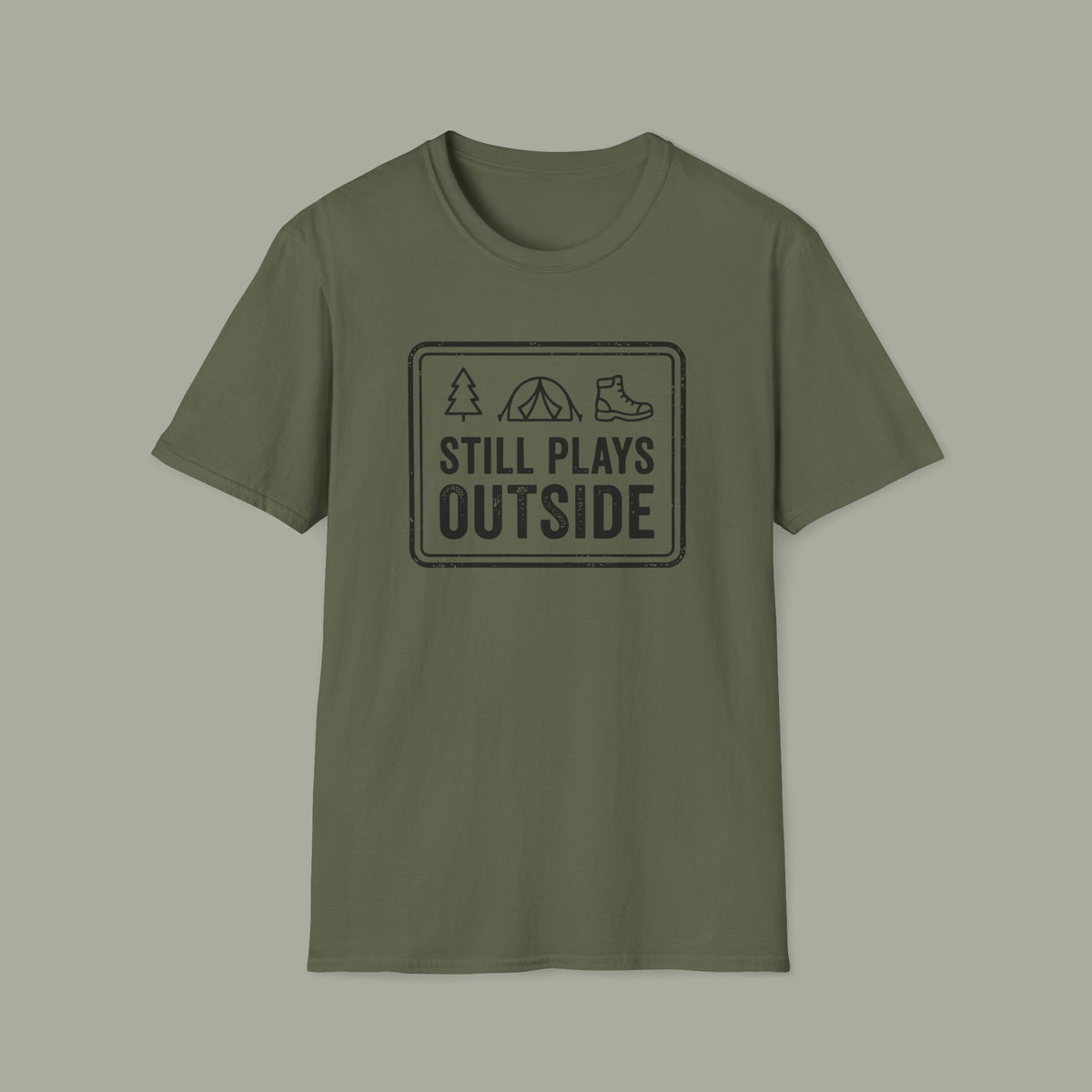 Still Plays Outside T-Shirt — Vintage Outdoor Camping Graphic Tee