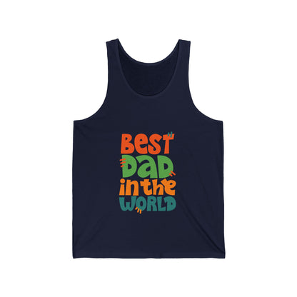 Best Dad in The World Customized Unisex Jersey Tank