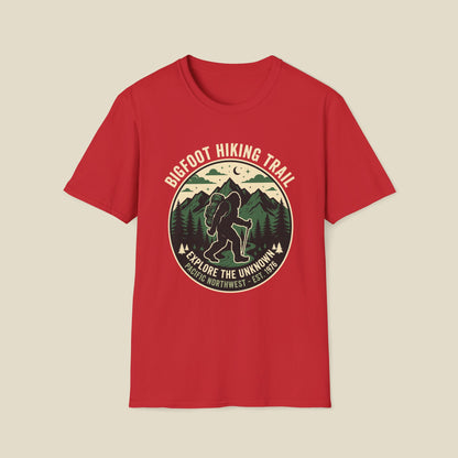 Bigfoot Hiking Trail T-Shirt — Explore the Unknown Outdoor Adventure Tee