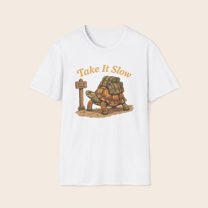T-Shirt — "Take It Slow" Turtle Graphic Tee