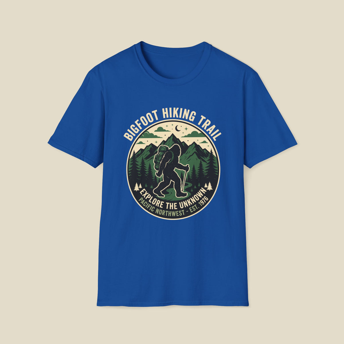 Bigfoot Hiking Trail T-Shirt — Explore the Unknown Outdoor Adventure Tee