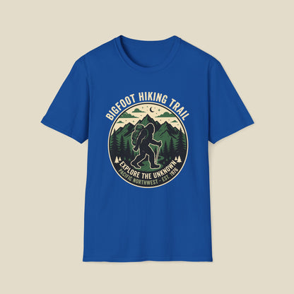 Bigfoot Hiking Trail T-Shirt — Explore the Unknown Outdoor Adventure Tee