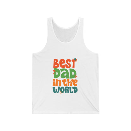 Best Dad in The World Customized Unisex Jersey Tank