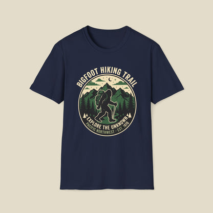 Bigfoot Hiking Trail T-Shirt — Explore the Unknown Outdoor Adventure Tee