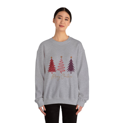 Christmas Tree Crewneck Sweatshirt — Merry Christmas Minimal Holiday Pullover