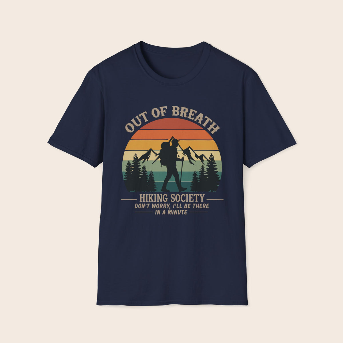 Out of Breath Hiking Society T-Shirt — Funny Retro Hiker Tee