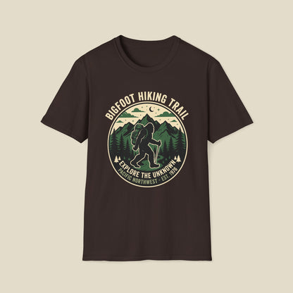 Bigfoot Hiking Trail T-Shirt — Explore the Unknown Outdoor Adventure Tee