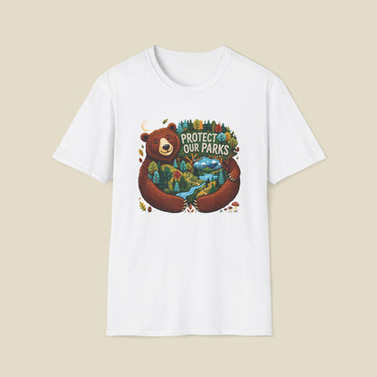 Protect Our Parks Bear T-Shirt — Nature Conservation Graphic Tee