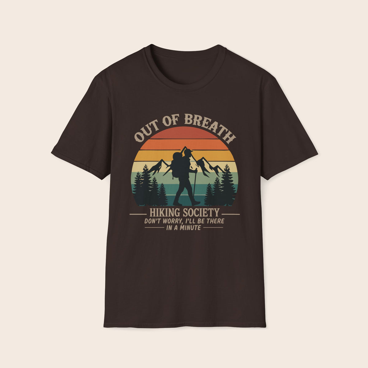 Out of Breath Hiking Society T-Shirt — Funny Retro Hiker Tee