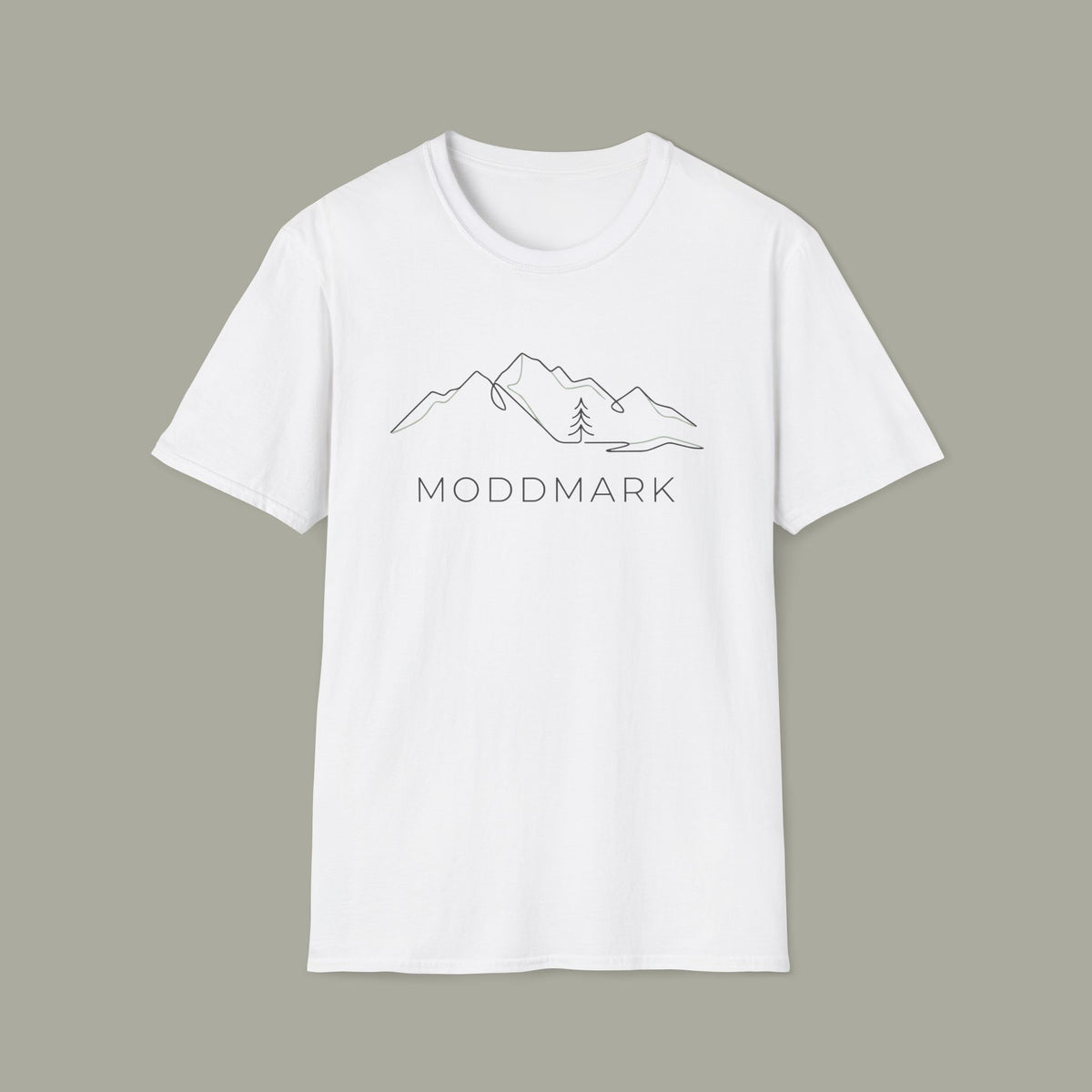 Minimal Mountain T-Shirt — 'MODDMARK' Line Art Outdoor Tee