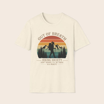 Out of Breath Hiking Society T-Shirt — Funny Retro Hiker Tee