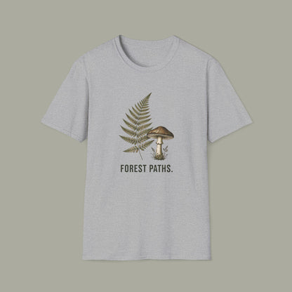 Forest Paths T-Shirt — Botanical Fern & Mushroom Nature Tee