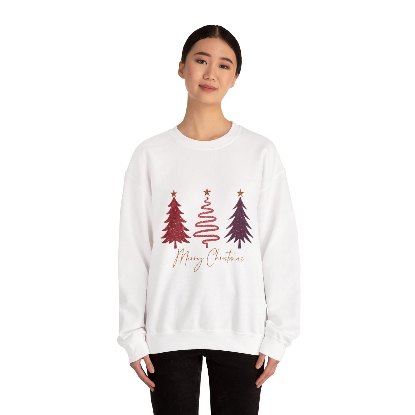 Christmas Tree Crewneck Sweatshirt — Merry Christmas Minimal Holiday Pullover
