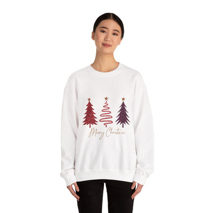 Christmas Tree Crewneck Sweatshirt — Merry Christmas Minimal Holiday Pullover