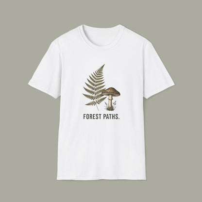 Forest Paths T-Shirt — Botanical Fern & Mushroom Nature Tee