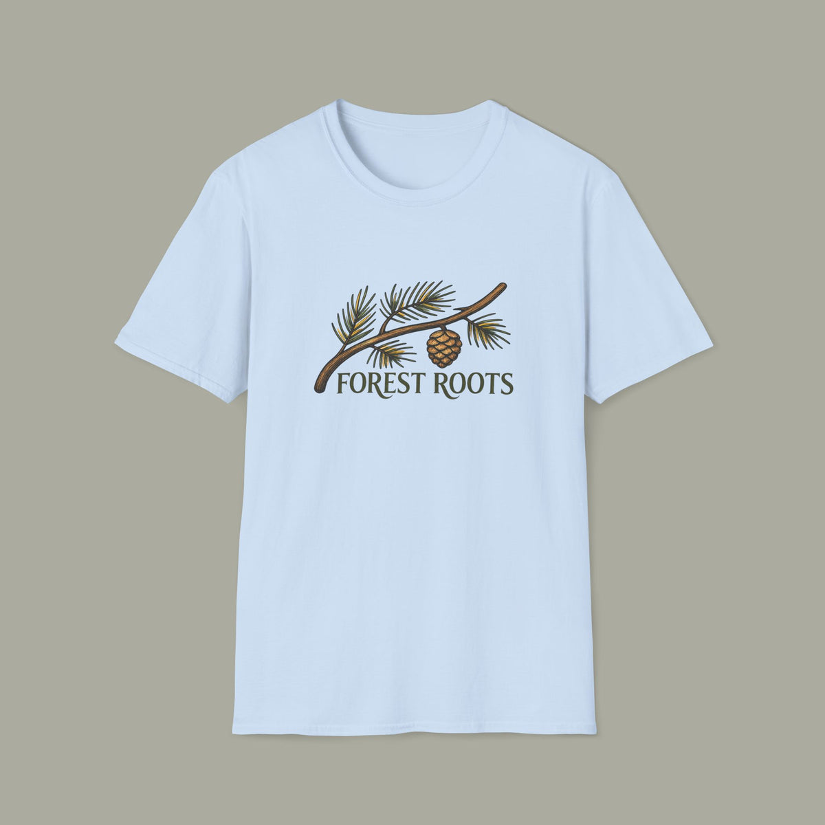 Forest Roots T‑Shirt — Pine Cone Branch Nature Tee
