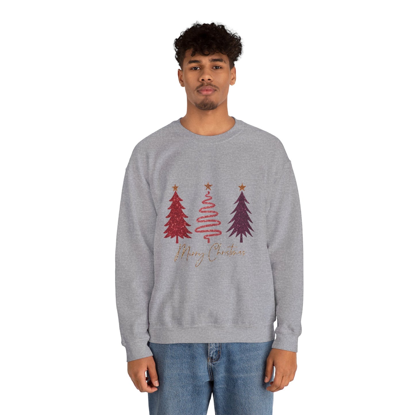 Christmas Tree Crewneck Sweatshirt — Merry Christmas Minimal Holiday Pullover