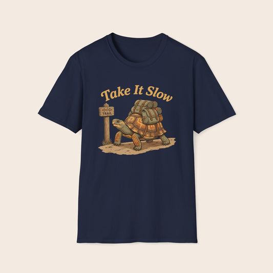T-Shirt — "Take It Slow" Turtle Graphic Tee