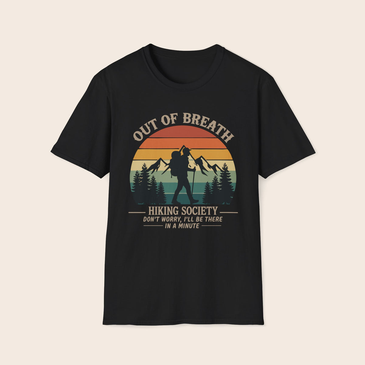 Out of Breath Hiking Society T-Shirt — Funny Retro Hiker Tee