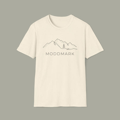 Minimal Mountain T-Shirt — 'MODDMARK' Line Art Outdoor Tee