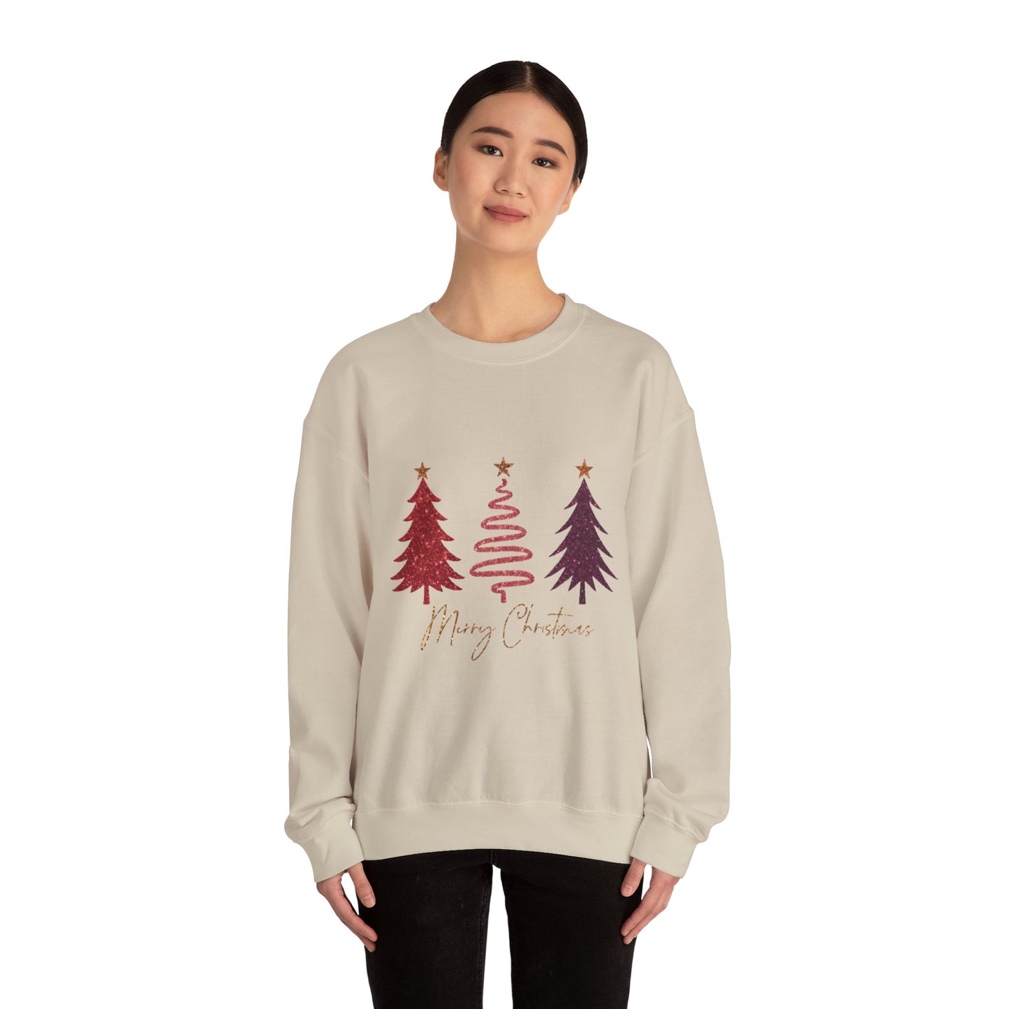 Christmas Tree Crewneck Sweatshirt — Merry Christmas Minimal Holiday Pullover