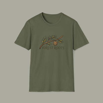 Forest Roots T‑Shirt — Pine Cone Branch Nature Tee