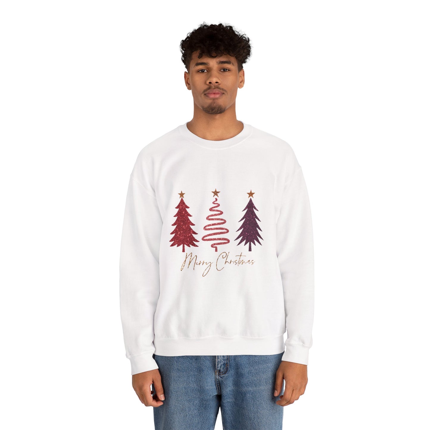 Christmas Tree Crewneck Sweatshirt — Merry Christmas Minimal Holiday Pullover