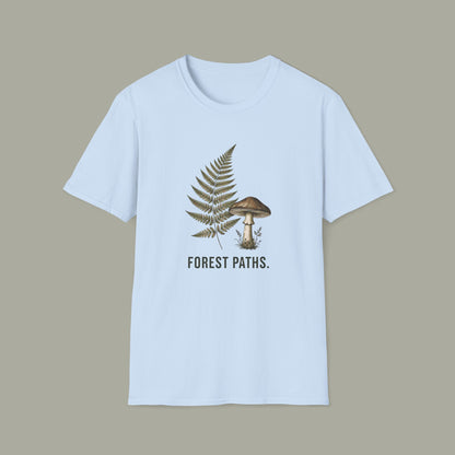 Forest Paths T-Shirt — Botanical Fern & Mushroom Nature Tee
