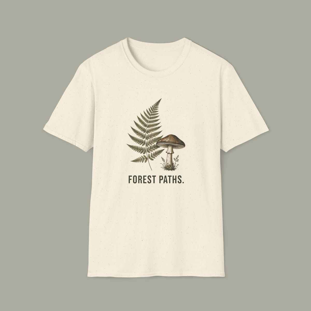 Forest Paths T-Shirt — Botanical Fern & Mushroom Nature Tee