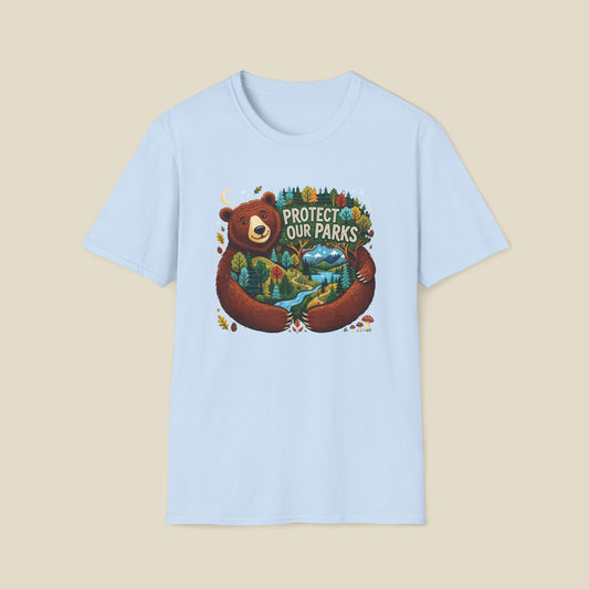 Protect Our Parks Bear T-Shirt — Nature Conservation Graphic Tee