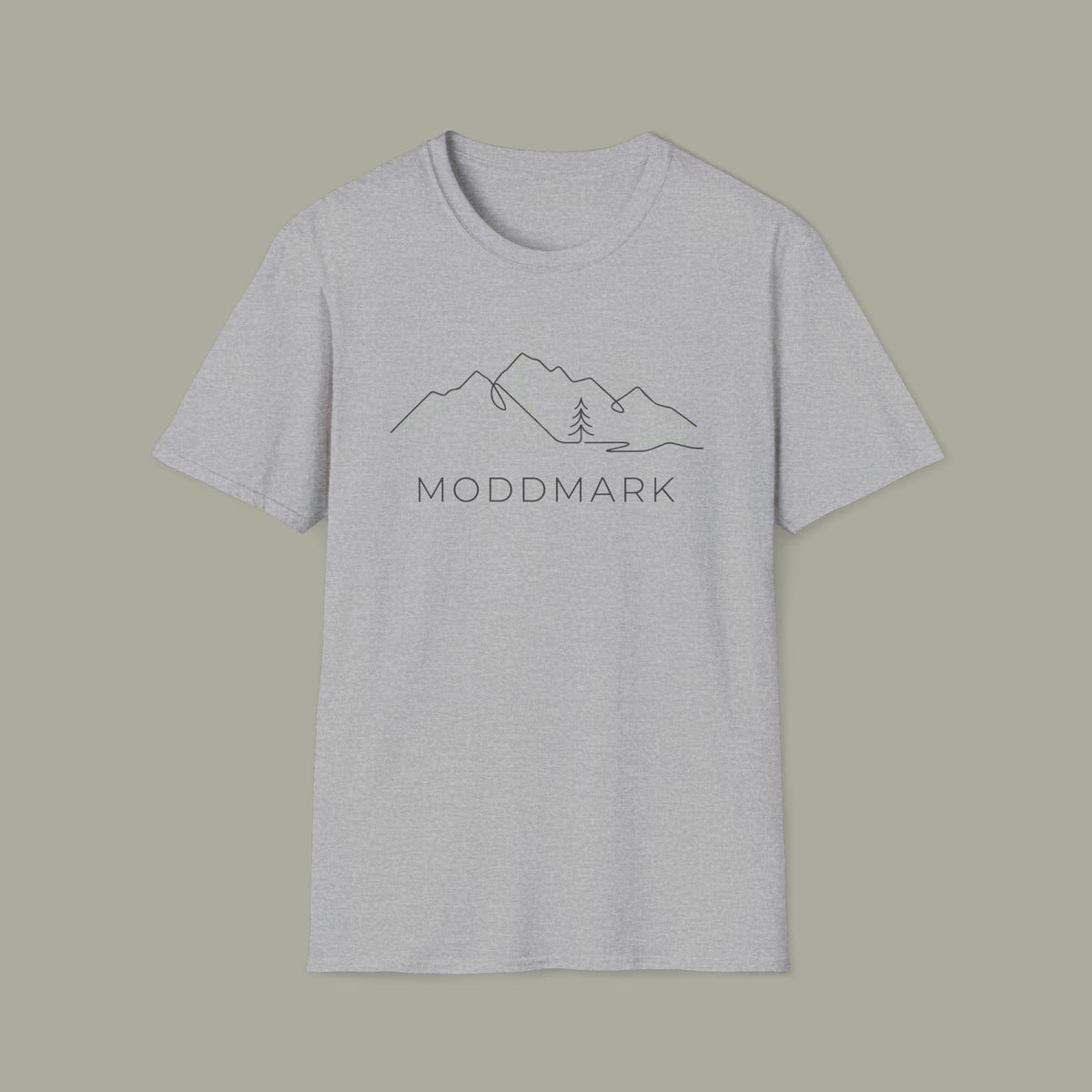 Minimal Mountain T-Shirt — 'MODDMARK' Line Art Outdoor Tee
