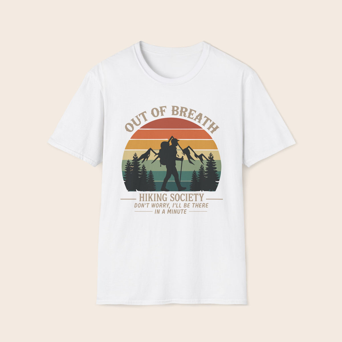 Out of Breath Hiking Society T-Shirt — Funny Retro Hiker Tee
