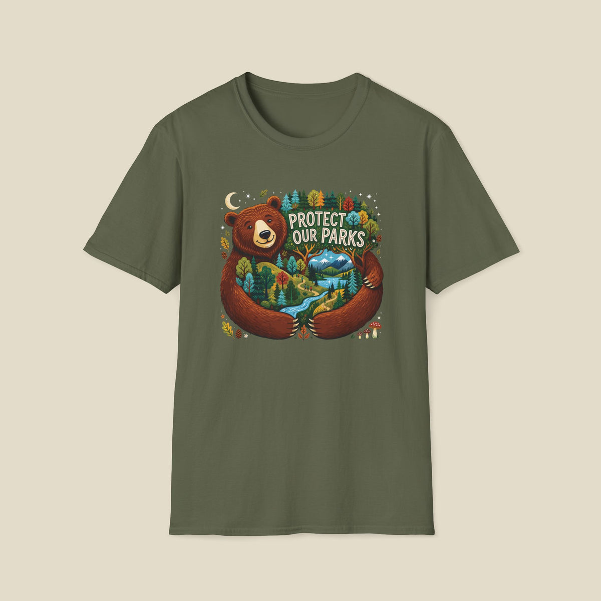 Protect Our Parks Bear T-Shirt — Nature Conservation Graphic Tee