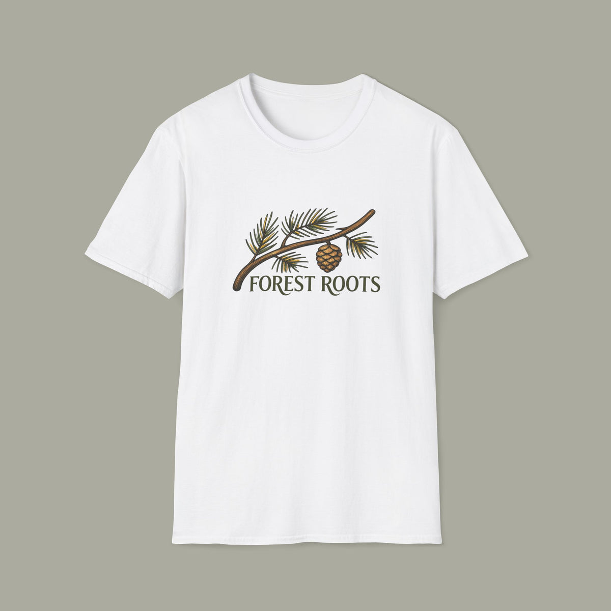 Forest Roots T‑Shirt — Pine Cone Branch Nature Tee