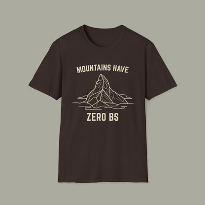 Mountains Have Zero BS T-Shirt — Outdoor Adventure Mountain Graphic Tee