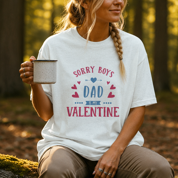 Dad is My Valentine Customized Unisex Jersey Short Sleeve Tee