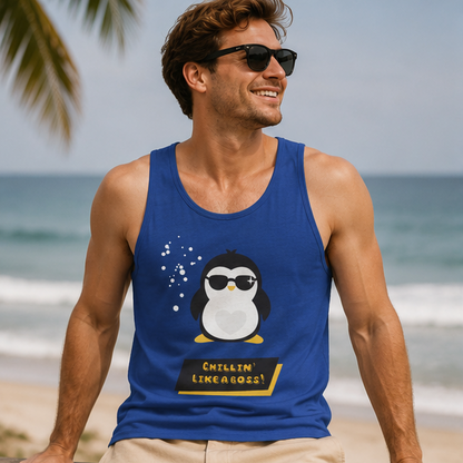 Chilling Like a Boss Customized Unisex Jersey Tank