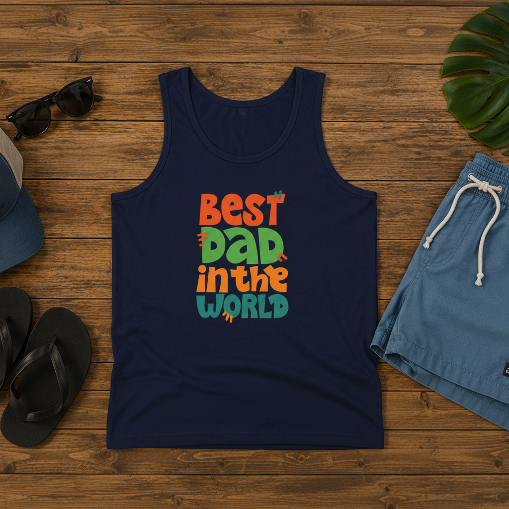 Best Dad in The World Customized Unisex Jersey Tank