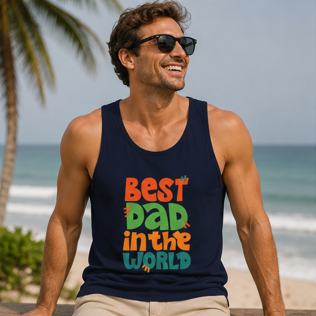 Best Dad in The World Customized Unisex Jersey Tank