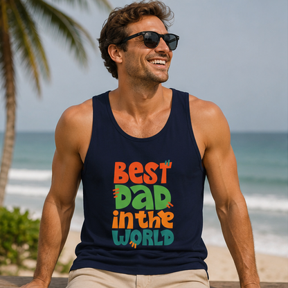 Best Dad in The World Customized Unisex Jersey Tank