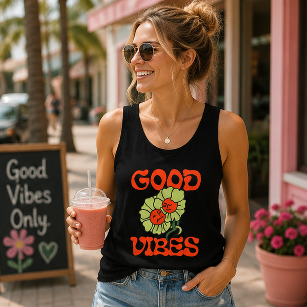 Good Vibes Customized Unisex Jersey Tank
